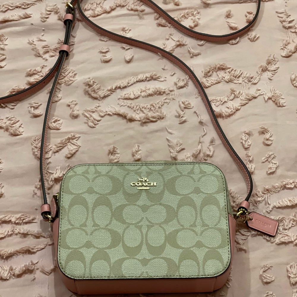 Coach Small beige and pink crossbody